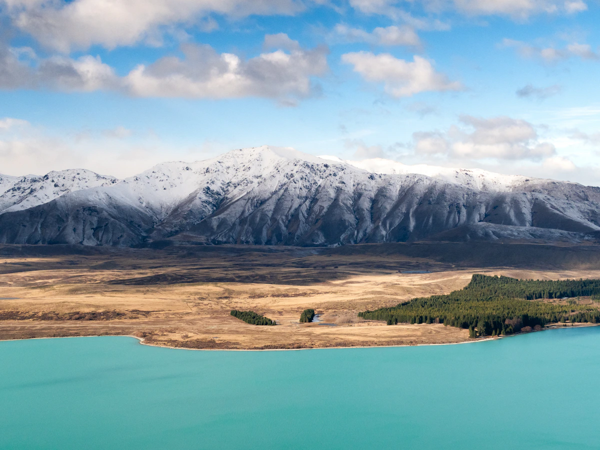 Turquoise water and alpine scenery at Lake Tekapo